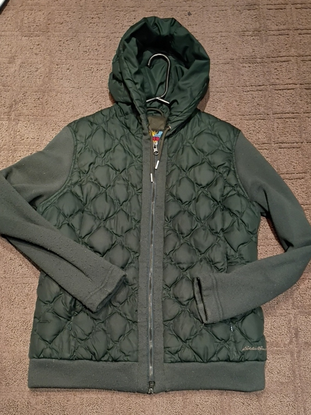 Eddie Bauer Quilted Hooded Puffer Jacket — Forest Green